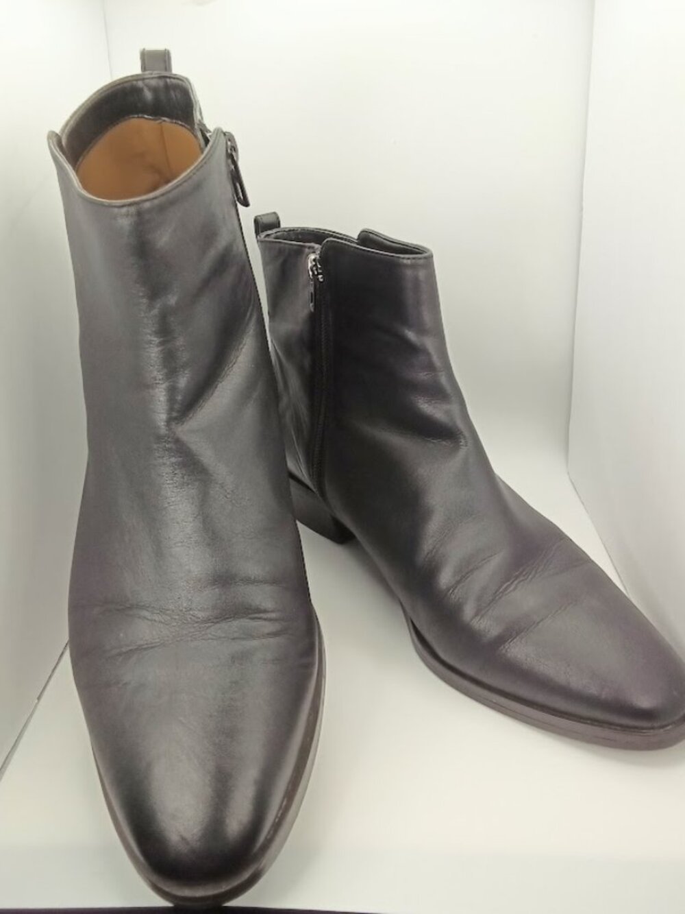 Coach Carmen Black Leather Ankle Booties Boots Size 11B A01541